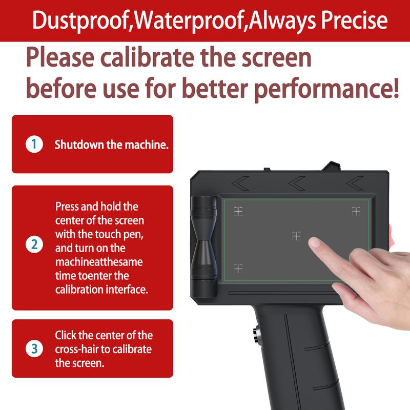 Handheld Inkjet Printer, 0.5 Inch Nozzle, Portable Inkjet Printer Gun for Text QRCode Barcode Production Date Time Logo Batch Number Print on Metal Wood Glass Cloth Carton Plastic