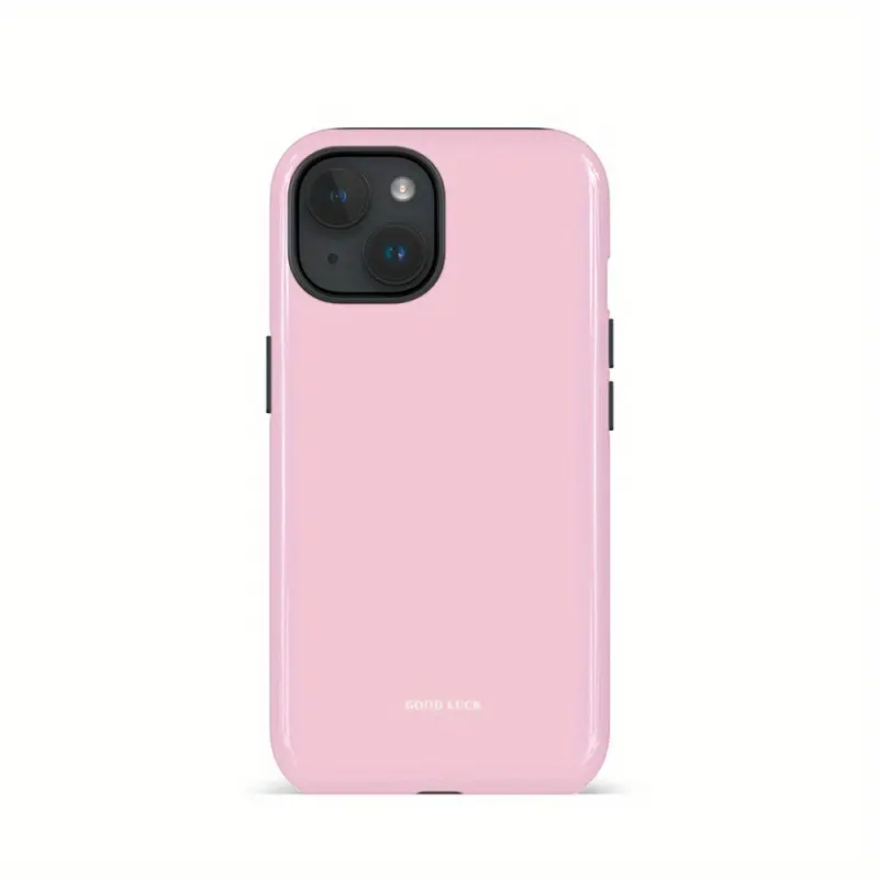 Pink simple solid color, durable, shock-absorbing glossy two-in-one mobile phone case, suitable for iPhone 17 15 14 13 12 11 X, Samsung S25 S24 S23 S22 and other series models, can be given as a holiday gift to friends or family