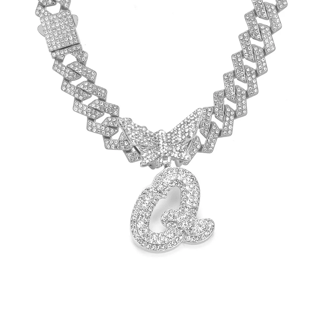 Silver letter necklace Q