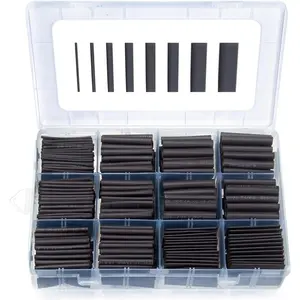 650 PCS Heat Shrink Tubing Kit, UL Approved Heat Shrink Tube Wire Wrap, 2:1 Ratio Cable Sleeve Assortment with Case for Long Lasting Insulation Protection (8 Sizes, Black)