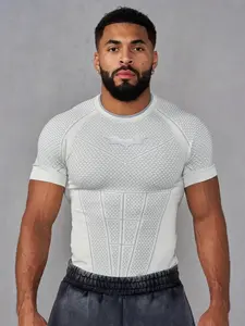 Men's Batman Print Gym Short Sleeve Tight-Fit Tee, New Running Training Quick-Dry Cycling Shirt, Men's Sports Fitness Top