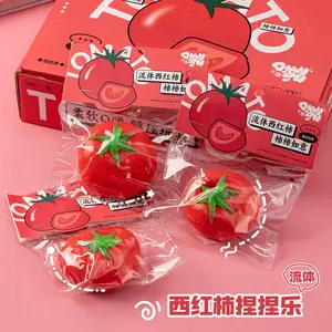 Squeezable and moldable tomato simulation fruit stress-relief toy for children