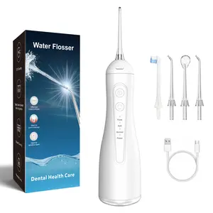 Water Dental Flosser for Teeth, 4 Modes Rechargeable Cordless Oral Irrigator 300ML Water Tank IPX7 Portable Electric Flossers for Deep Cleaning and Gum Care, Home Travel Use