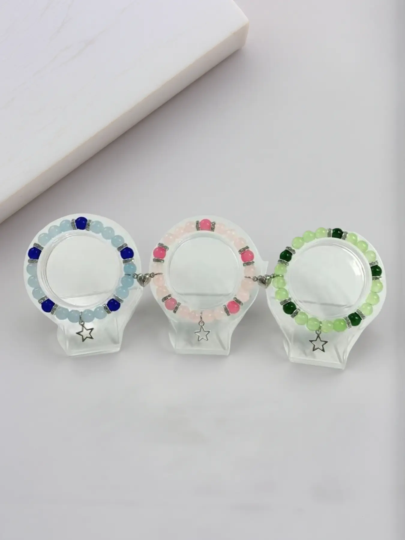 3Pcs Handmade Glass Bead Bracelets BFF Bracelets Classmate Bracelets 3Pcs Handmade Glass Bead Bracelets BFF Bracelets Classmate Bracelets