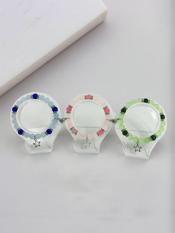 3Pcs Handmade Glass Bead Bracelets BFF Bracelets Classmate Bracelets