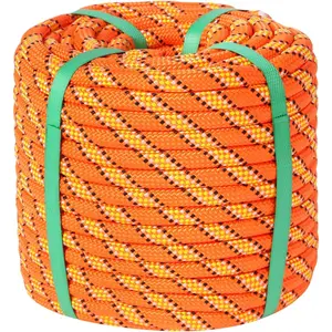 Rigging Rope 1/2" x 100ft 48 Strand Braid Bull Rope (9,000 lbs MBS) for Tree Removal, Limb Lowering Static Line Hoisting Utility Rope (Orange)