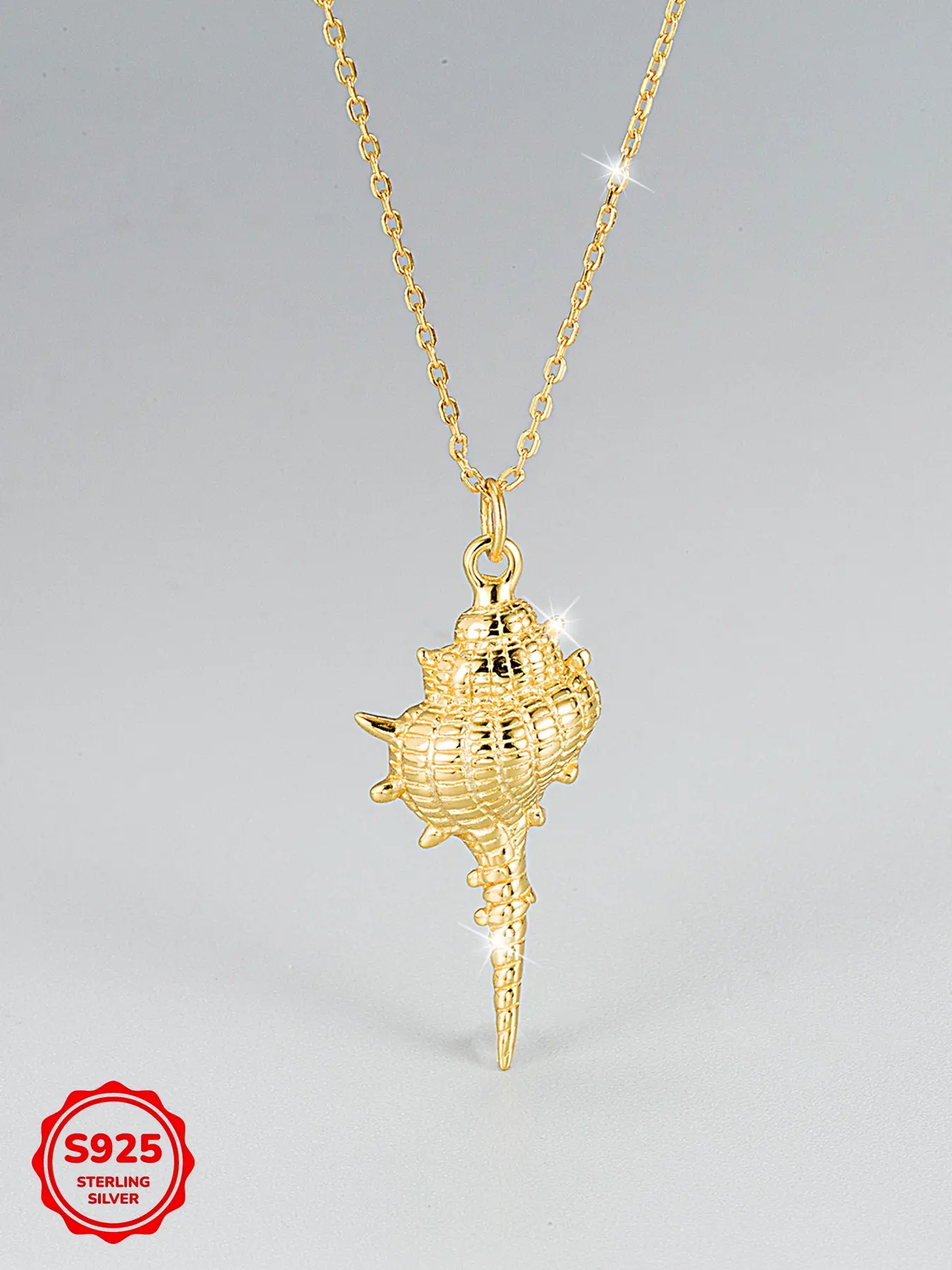 Women's S925 Silver Color Sea Shell Pendant Necklace, Casual Style Jewelry Gift for Women, All-Season Wearable Accessory