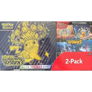 Pokémon TCG: Pokémon Surging Sparks 2-Pack Trainer Box and Booster Bundle