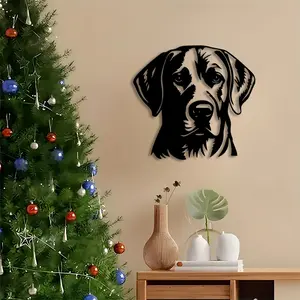 1pc Minimalist Labrador Dog Metal Wall Art, Minimalist Labrador Dog Statue Mural, Perfect for Living Room, Bedroom, Indoor/Outdoor Decor, Christmas Decor, Ideal Gift for Dog Lovers garden、christmas gifts