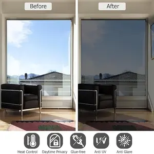 Summer sun protection and heat insulation window film, protects privacy, one-way privacy window film, durable PVC material, suitable for home sun protection and heat insulation, winter use, easy to install. Sun Shade Film