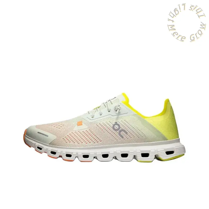 Bright Gradient White Yellow Orange Breathable Perforated Mesh Athletic Shoes Hollow Cushion Foam Sole Lightweight Outdoor Workout Casual Walking Trainers Unisex Adult Summer Footwear