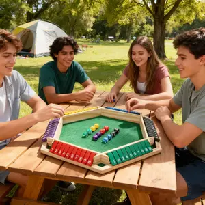 Wooden Dice Game Set for 1-6 Players, Includes 12 Dices, Perfect for Family Night, Home Parties, Bar Entertainment, Gatherings, Gift Idea