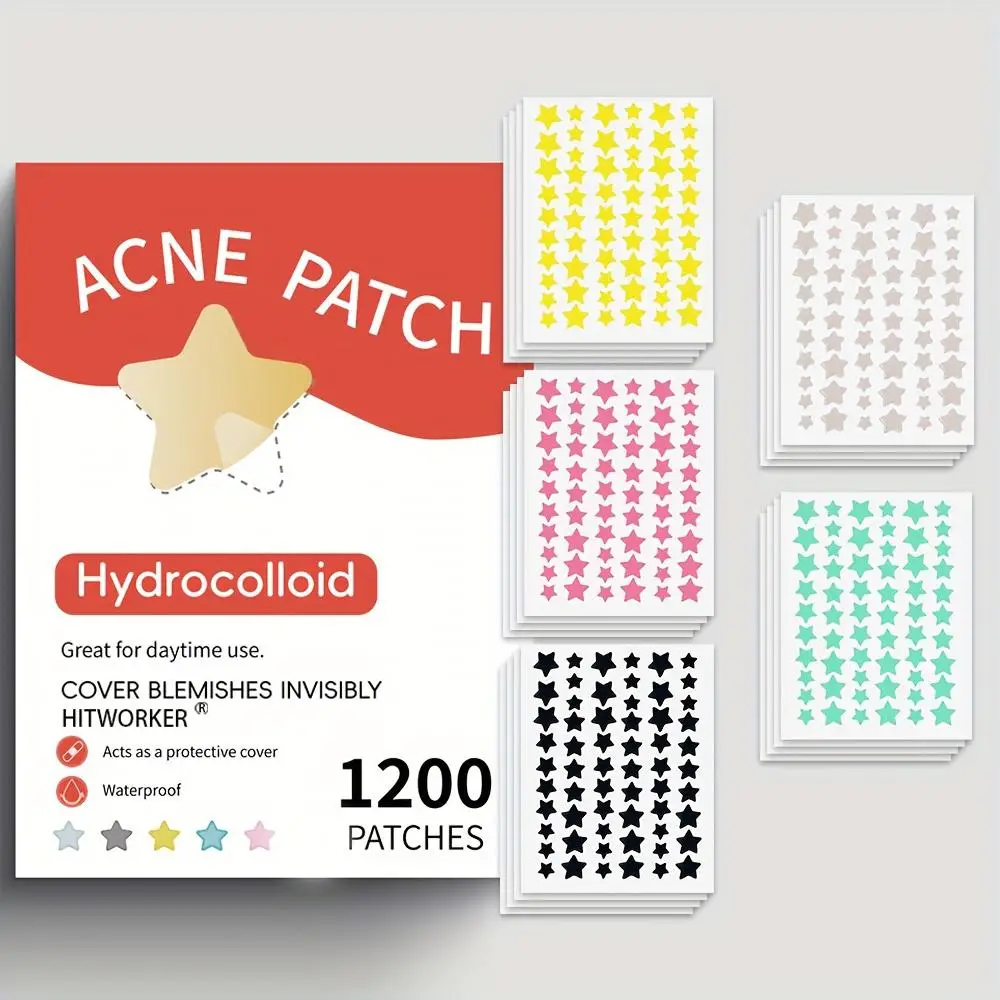 Acne Patch, Star Shaped Waterproof Hydrocolloid Acne Cover Patch, Gentle Skin Care Product for All Skin Types
