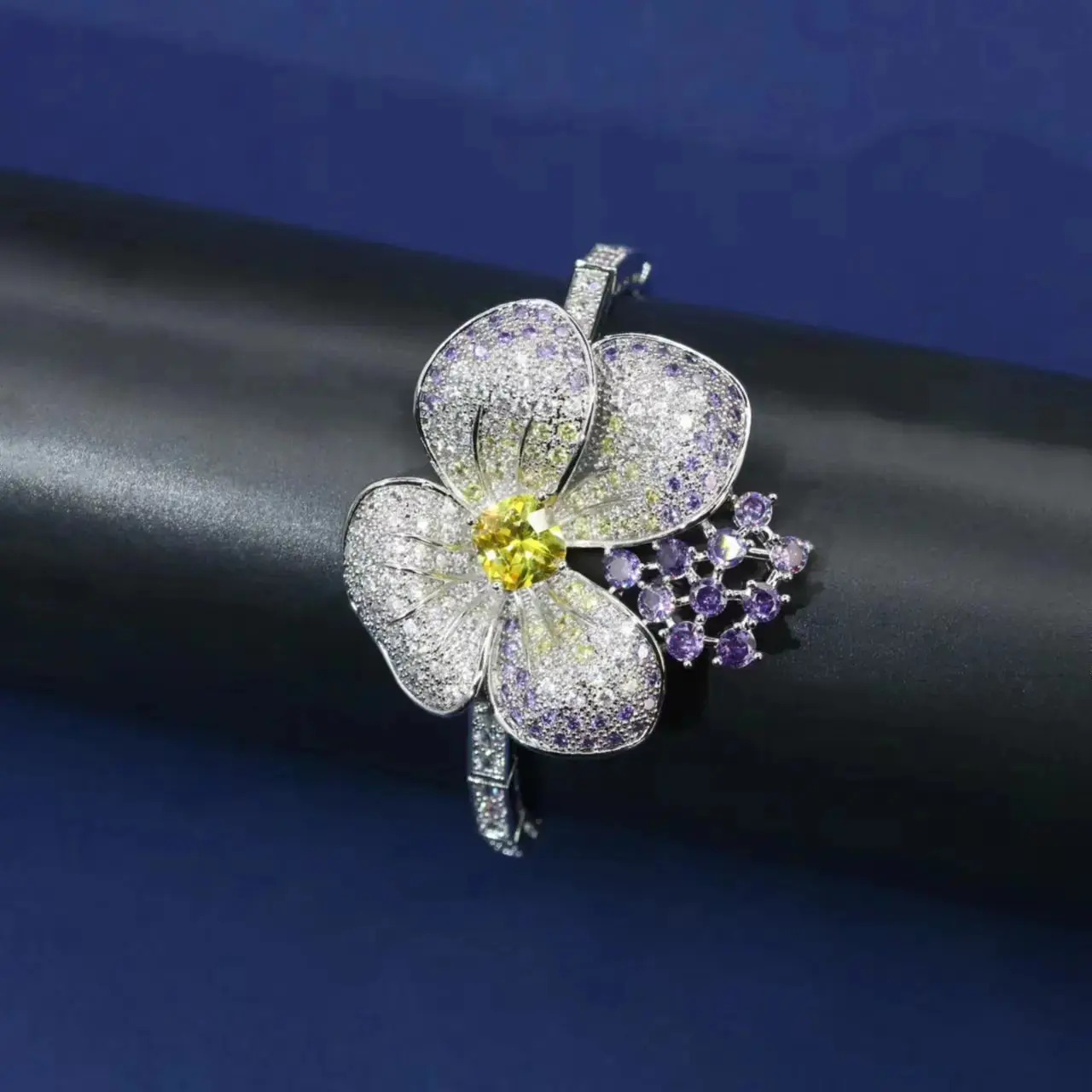 Luxury Floral Zircon Jewelry Set, Bridal Wedding Necklace & Earrings, Statement Bridal Prom Accessory Luxury Floral Zircon Jewelry Set, Bridal Wedding Necklace & Earrings, Statement Bridal Prom Accessory