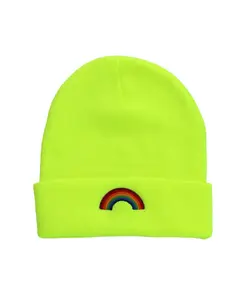 RAINBOW BEANIE - NEON YELLOW