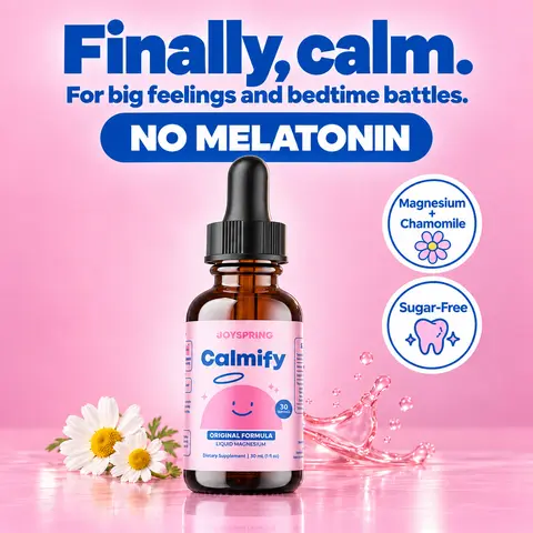 JoySpring Calmify Liquid Magnesium Citrate for Kids – Gentle Natural Calming Support with Chamomile & Passion Flower - Promotes Relaxation and Reduces Stress
