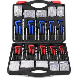 Thread Repair Tool Kit: 320-Piece Metric Rethreading Insert Drill Bits Spark Plug Automotive Engine Motor Stud Bolt Tap Universal Threaded Restorer Restoring Rethread