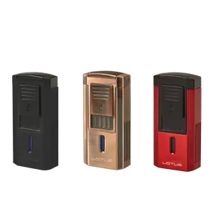 Lotus Duke V-Cutter & Lighter - Three Precision Jets, Stainless Steel V-Cutter, Portable & Versatile for Outdoor Adventures