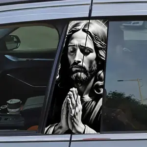Christian Prayer American Car Stickers, Waterproof B Pillar Decoration, Scratch Cover, Creative Door Post Sunproof Vinyl, All Cars External Accessories