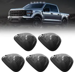 5Pcs LED Cab Lights, Smoked Cab Roof Top Clearance Marker Lights Plug and Play Compatible with 1999-2016 F150 F250 F350 F450 F550 Super Duty Pickup Trucks SUV