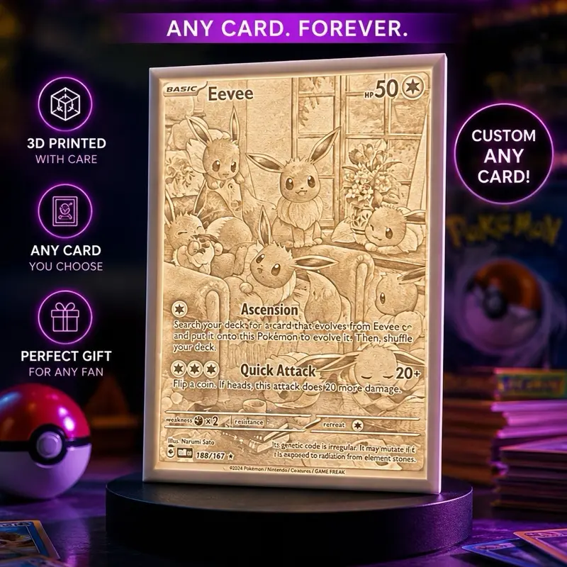 3D Lithophane Trading Cards - Perfect Gift for Fans