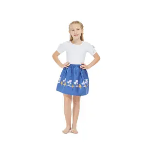 Girl Skirt with Elastic Waist in Diamond Head Navy