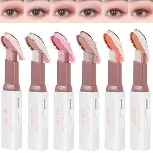 6-piece set of sparkling eyeshadow sticks, dual-color eye glitter pencils, Glitter duochrome eyeshadow, waterproof and sweat-proof, smudge-resistant, retractable and portable eyeshadow, lazy eye makeup, suitable for daily, party looks