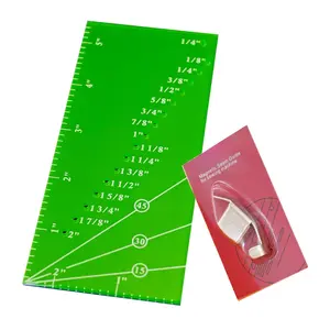 Seam Guide Perforated Seam Allowance Ruler for Sewing Machine 1/8"-2" Straight Line Hems Gauge with 1/4" Pivot Point & 15/30/45  Trim Lines Sewing Quilting Supplies Accessories Tools