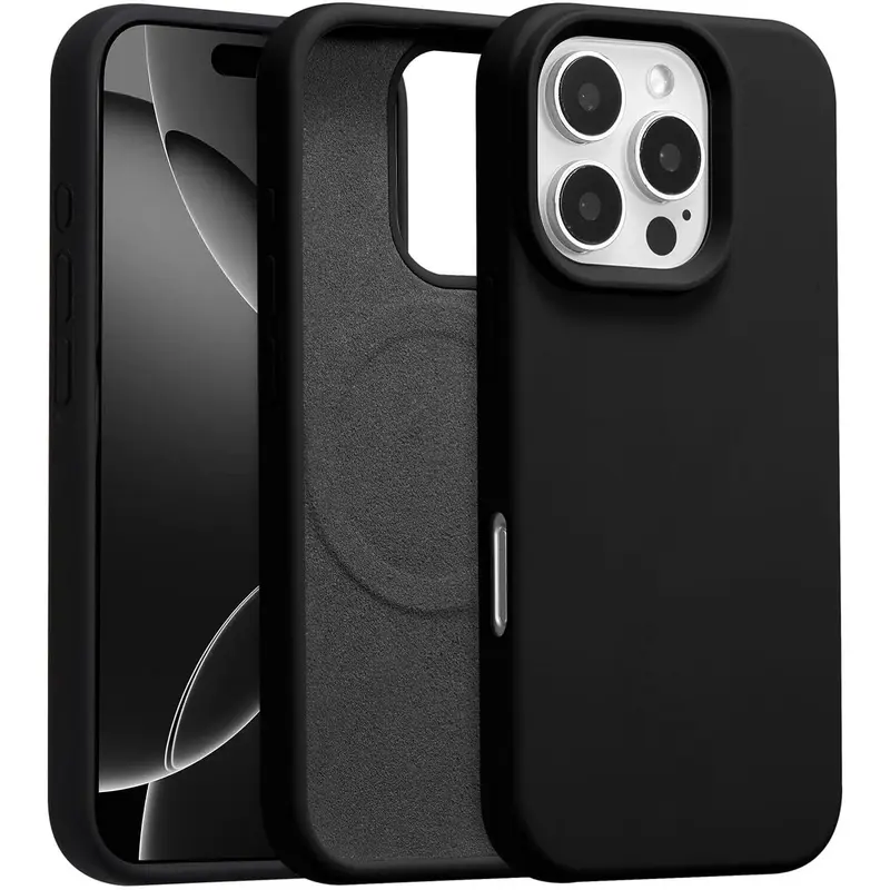 Slim Thin Shockproof Protector phone case for iPhone 18 pro max 17/16/15/14/13/12 Pro Max, Magnetic Magsafe-Compatible Premium Liquid Silicone Smartphone Case - Soft Anti-Scratch Microfiber Lining, Military Grade Drop Cover, Handheld Devices Accessories