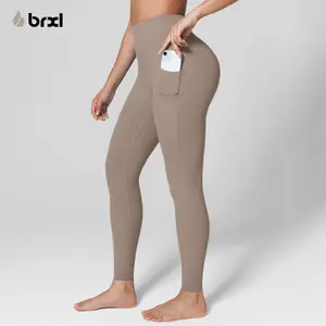 BRXL No Front Seam 25" Womens High Waisted Leggings Buttery Soft Adjustable Length Pockets Workout Yoga Gym Pilates Stylish Activewear minimalist womenswear	#tiktokmademebuyit#outdoorfun #warmupforholiday-2