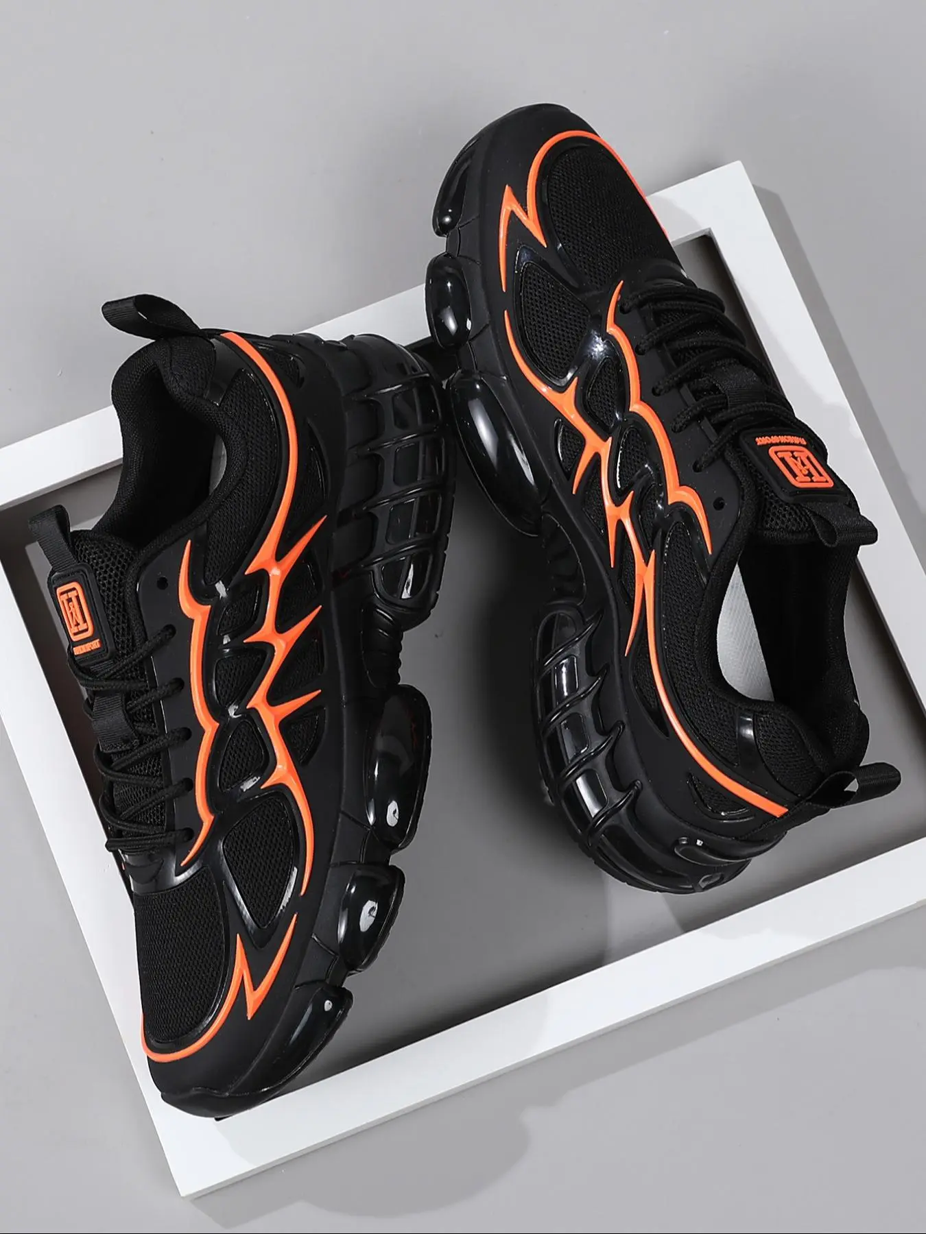 Men's Sporty Colorblock Athletic Sneakers Fashion Footwear, Breathable Mesh Upper & PU Material Sole, Trendy Casual Shoes, Casual Sports Sneakers for All Seasons