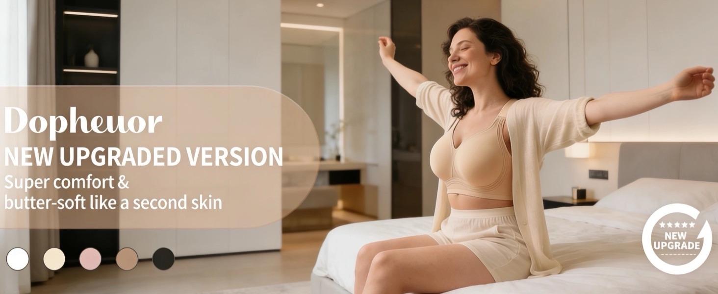 2026 Jelly Seamless Wireless Plus Size Bras No Underwire Supportive Full Coverage Comfortable Everyday Bra for Older Women