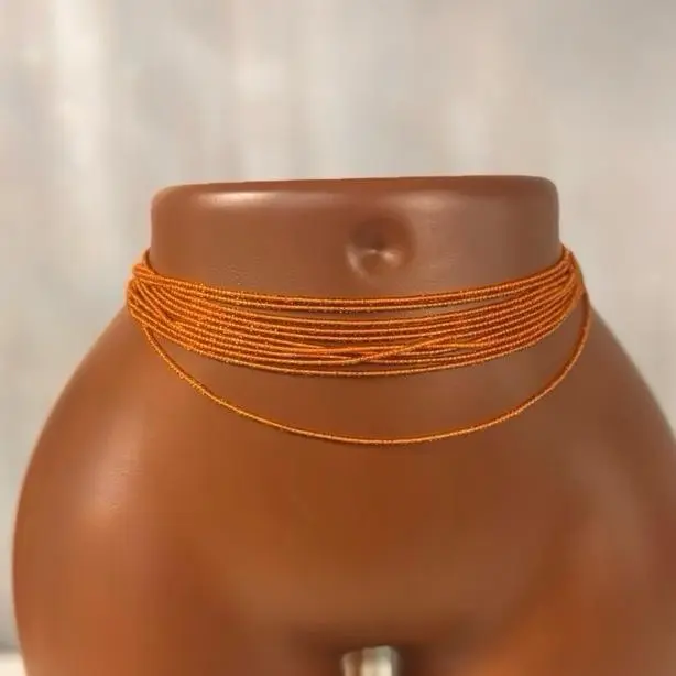 AAEssentials Tangerine Grace Glass Waist Beads - Orange Color Fashion Accessory for Stylish Wear