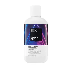 IGK BLONDE POP Purple Toning Conditioner | Brighten + Neutralize Brass | Vegan + Cruelty Free | 8 Oz