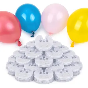 100PCS Transparent Balloon Clips Tie-Free No Knot Closures For 5-12 Inch Latex Balloons Party Arch Decor