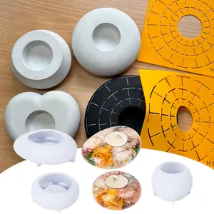 3Pcs/Set Silicone Tea Light Candle Holder Molds for Resin,Plaster,Cement Concrete,Epoxy Molds for DIY Home Décor,Great for Beginners
