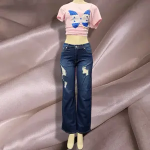 Denim Dark Ripped Blue Jeans