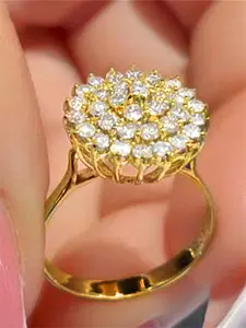 1 PC Gorgeous Cubic Zirconia Multi Cut Cluster Artificial Zircon Ring For Women For Wedding Engagement Anniversary Party Band Jewelry Valentine's Day Gift