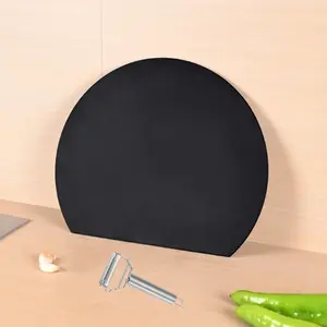 Round Cutting Board Set of 2, Soft Antibacterial Elastic Material, Heat Resistant & Dishwasher Safe, Non-Slip Design with Stainless Steel Peeler