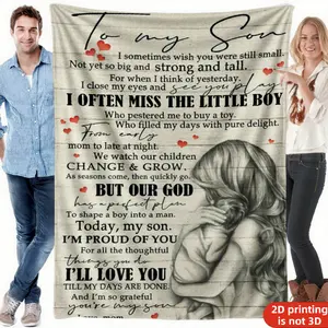 Stylish Sentimental Style To My Son  Flannel Blanket SoftPrinted Pattern, A Christmas gift for my sons, Perfect for Bedroom, Living Room, Sofa, Camping, and Multi-Scene Use, Ideal Gift for Son's Back to School, Graduation, Birthday Present