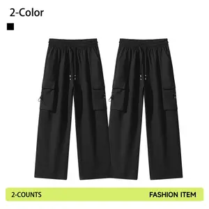 Fashionable, casual, loose-fitting, everyday, versatile, suitable for sports, fitness, hiking, outdoor activities, commuting, cool and breathable, comfortable, mid-waist with drawstring, pure color, pants