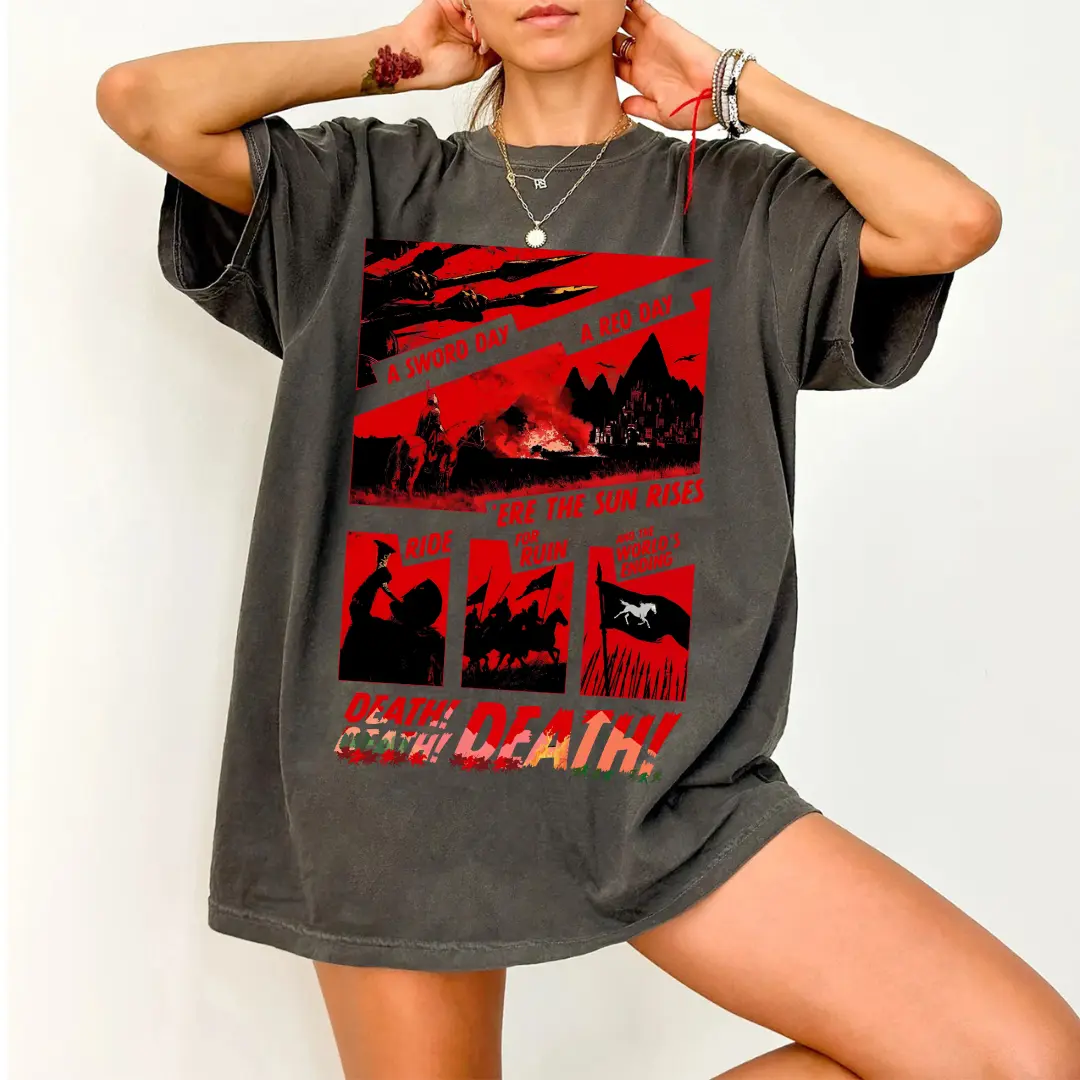 Riders Of Rohan LOTR A Sword Day Vintage Tolkien Middle Earth Fans Lord Of The Rings Shirt