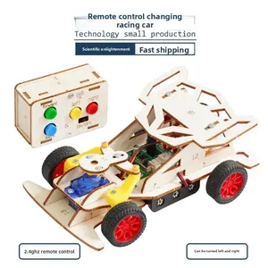 Car DIY Electronic Kit for Boys Educational Toys Poraxy STEM Toys for Boys Age 8-12, Building Remote Control Car, STEM Kits for Kids 8-10, Wooden 3D Puzzles 8-13 Science Projects Model, Birthday Gifts for 8 9 10 11 12 13 14 Year Old Teen Boys Girls