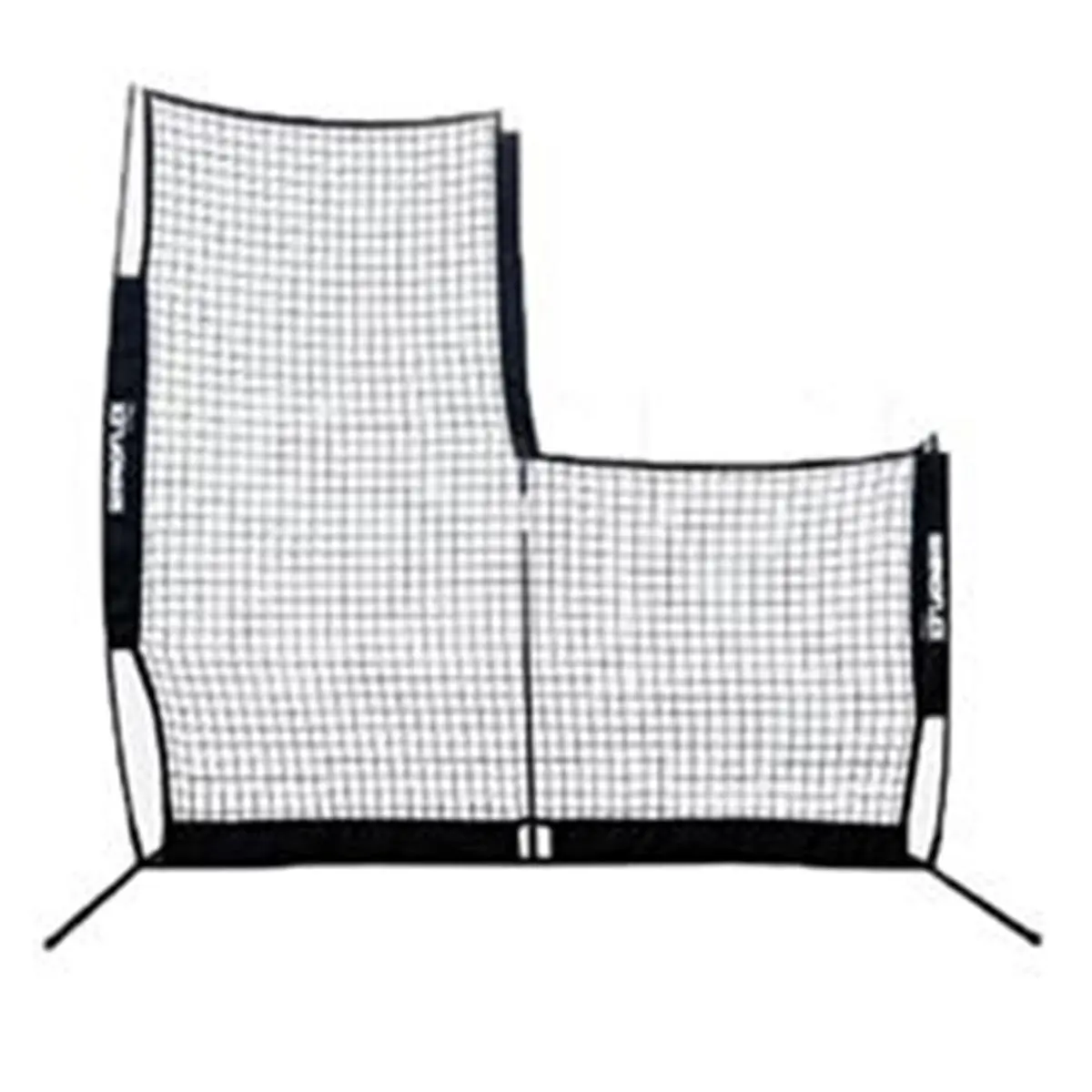 CHAMPION Reversible L-Shape Pitcher's Screen, Unisex Training Equipment for Baseball & Softball with Steel Frame, 5 Fiberglass Poles & 420D Nylon Sleeve