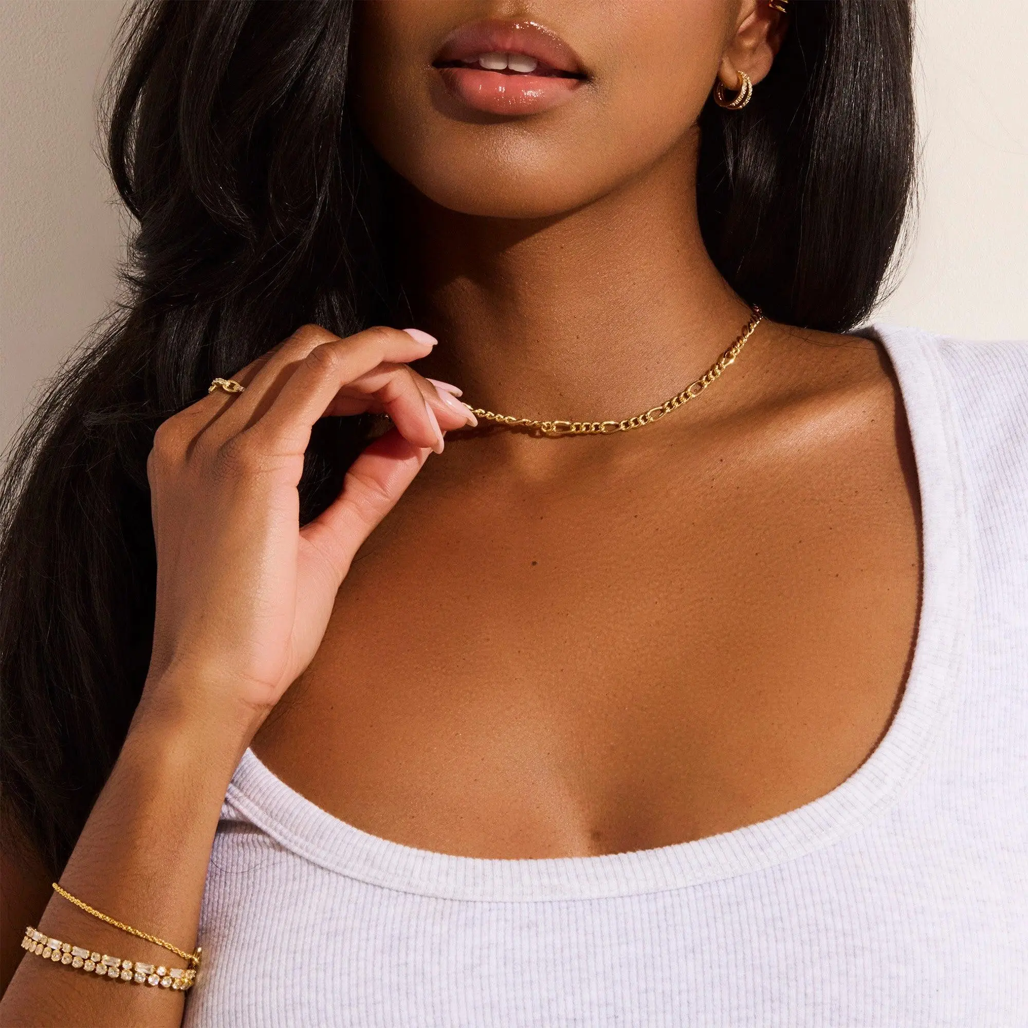 EVRY JEWELS Gold or Silver Plated Women's Hypoallergenic Cash Necklace