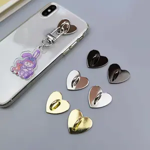 Metal Moon Star Phone Charm Holder, Self Adhesive Mobile Phone Case Finger Ring, Heart Cellphone Case DlY Decoration, Phone Chain, Phone Accessories