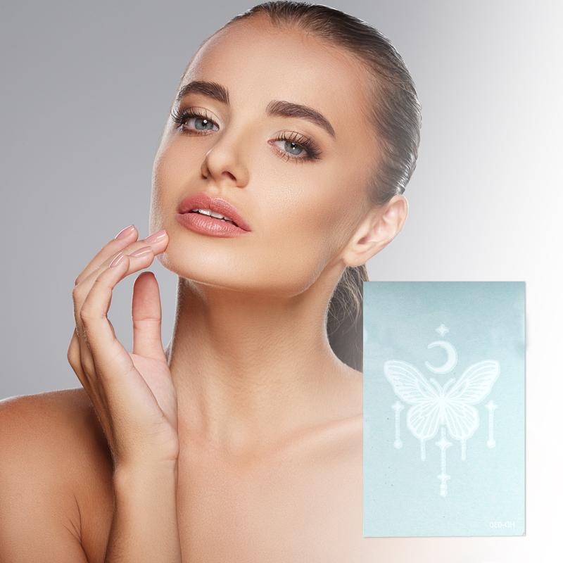 VOCOSTE Personalized Butterfly Temporary Tatto White 10 Pcs