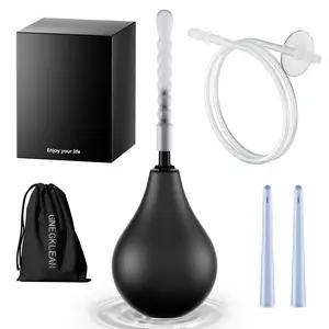 Enema Bulb Kit for Men and Women, Amal Douche Enima Cleanse with 9.84in Enema Tub and Silicone Enama Nozzle
