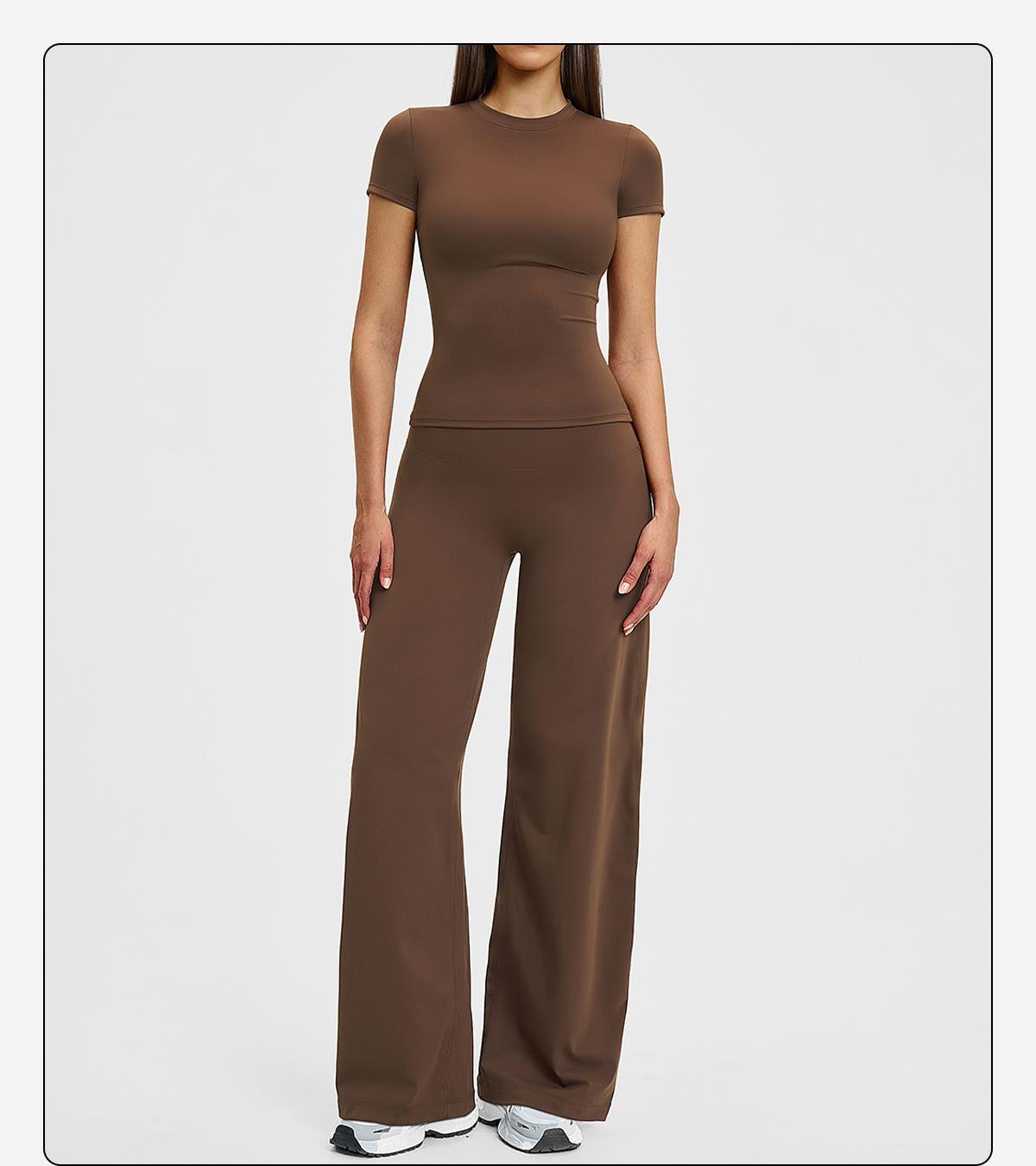 Women’s Solid Color Top & High Waist Leggings Sports Set by MFVIM - Casual, Comfortable, Breathable Two-Piece for Yoga, Gym, Workouts, Running, Ladies’ Gym Sportswear for All Seasons, Yoga Clothing Set SpringStatements