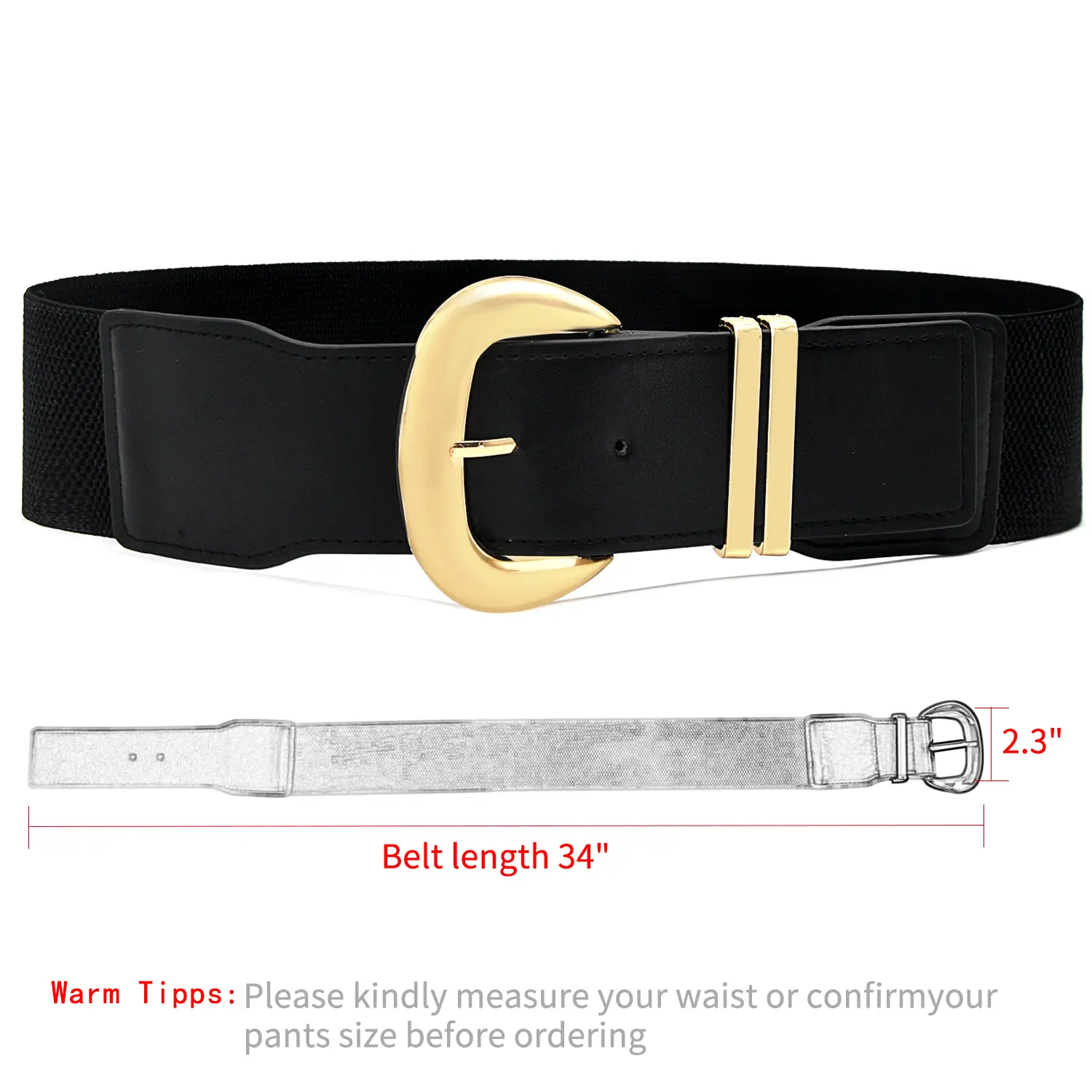 DUOXIN 3 Pieces Wide Stretchy Belt for Women, Fashion Elastic Belts Ladies  Waist Belt Stretchy Cinch Belts Waistband with Metal Buckle for Dresses,  Shirt, Coat - TikTok Shop